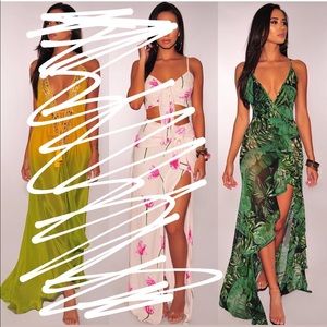 Hot Miami Styles Low Cut Maxi Dress